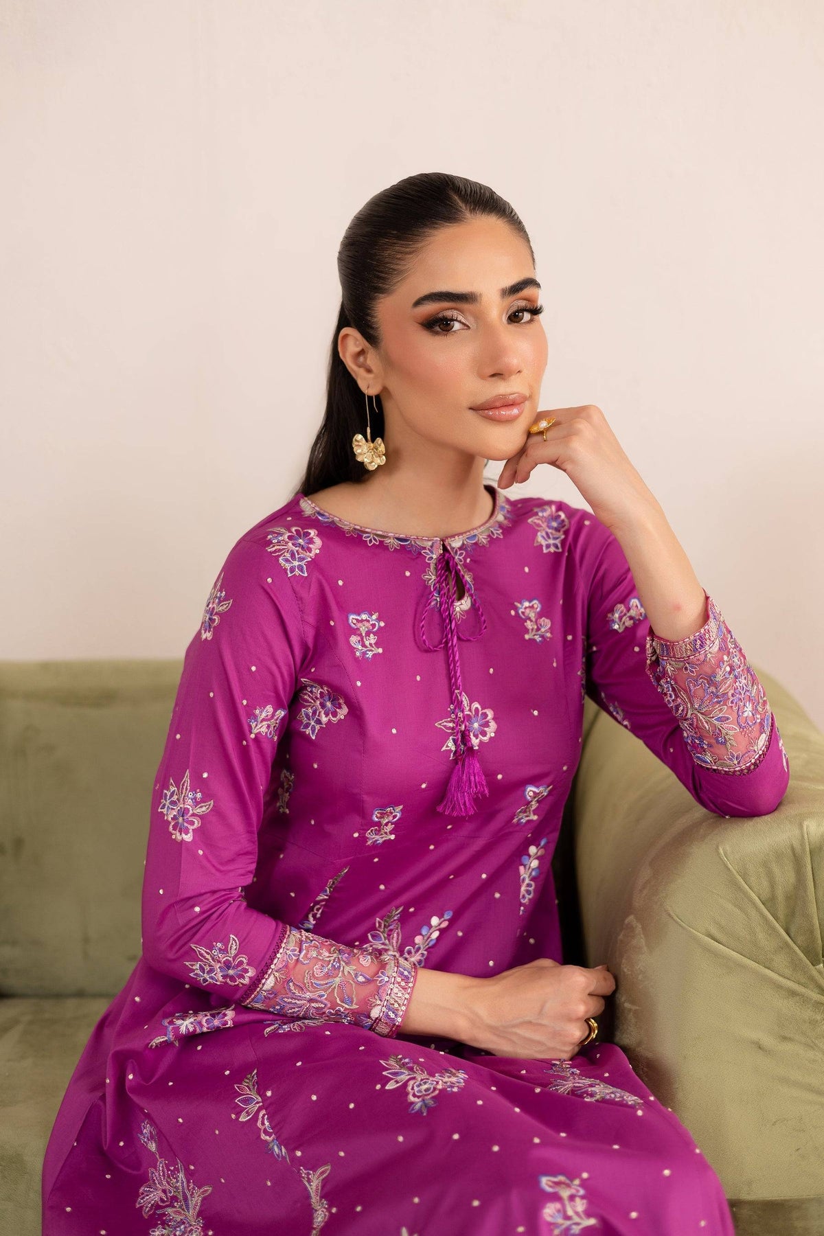 Batik | Nyra Embroidered Summer Solids | Mehlam by Maria Faisal - Registered Vendor of : Batik - type : Ladies Clothes - 100% original wedding dresses