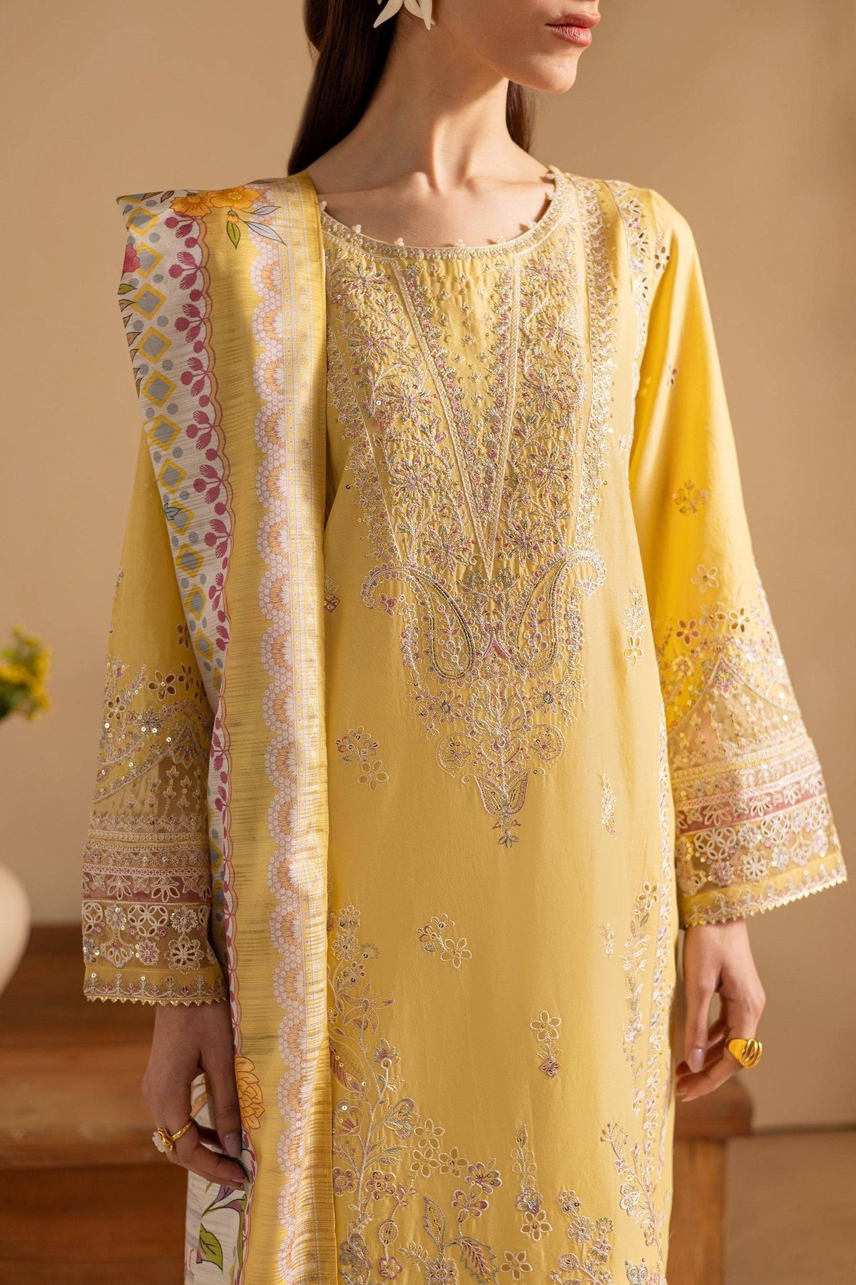 Batik | Cyra Luxury Solids | Lime Yellow by Maria Faisal - Registered Vendor of : Batik - type : Ladies Clothes - 100% original wedding dresses