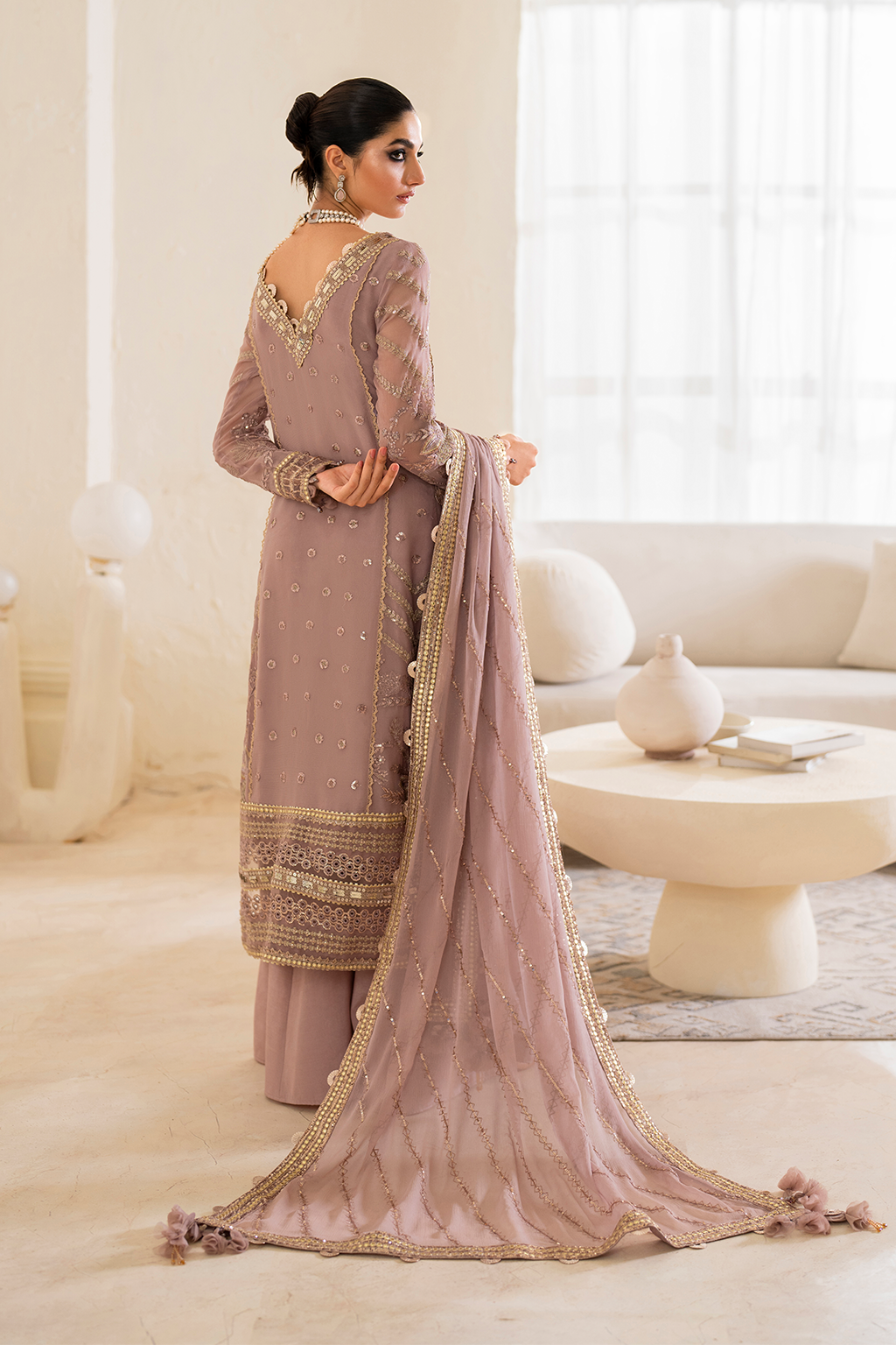 Iznik | Chinnon Chiffon | CC-48 Embroidered Chiffon - Ladies Clothes - Maria Faisal