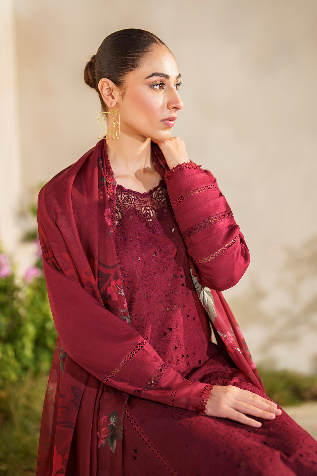 Iznik | Festive lawn 24 | SFL-02 - Designer Dress with Intricate embroidery and embellishments. Shop elegent wedding dress at Maria Faisal.