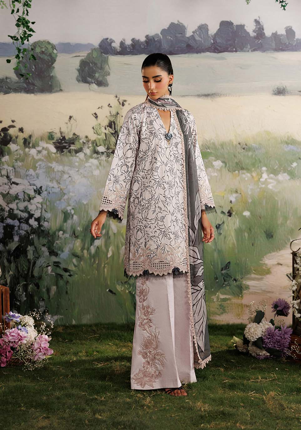 Zarqash | RimJhim The Moonsoon Edit 26 | GULMOHAR ZQ001 - Casual Dress - available at Maria Faisal in UK and USA.