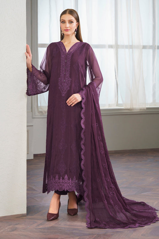 Baroque | Luxury Pret 24 | CHIFFON UF-519 - Designer Dress with Intricate embroidery and embellishments. Shop elegent wedding dress at Maria Faisal.
