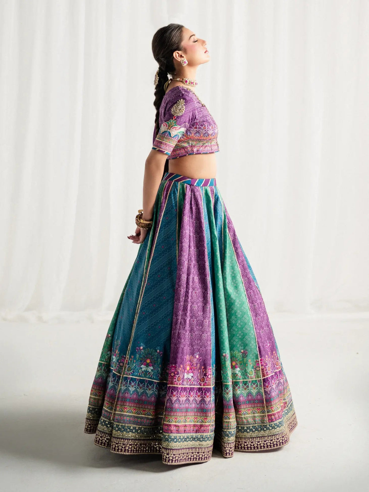 Gulaal | Aira Printed Silk | Mosaic Muse - Luxury Dress - available at Maria Faisal in UK and USA.