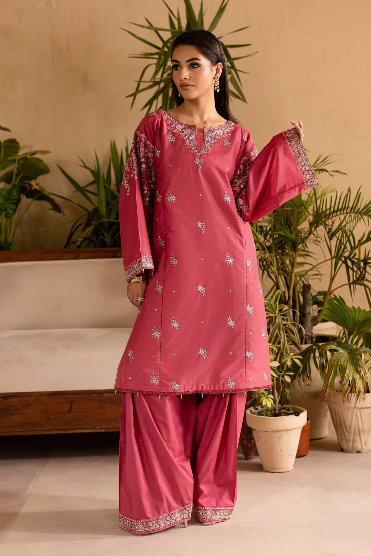 Batik | Nyra Embroidered Summer Solids | Blush by Maria Faisal - Registered Vendor of : Batik - type : Ladies Clothes - 100% original wedding dresses
