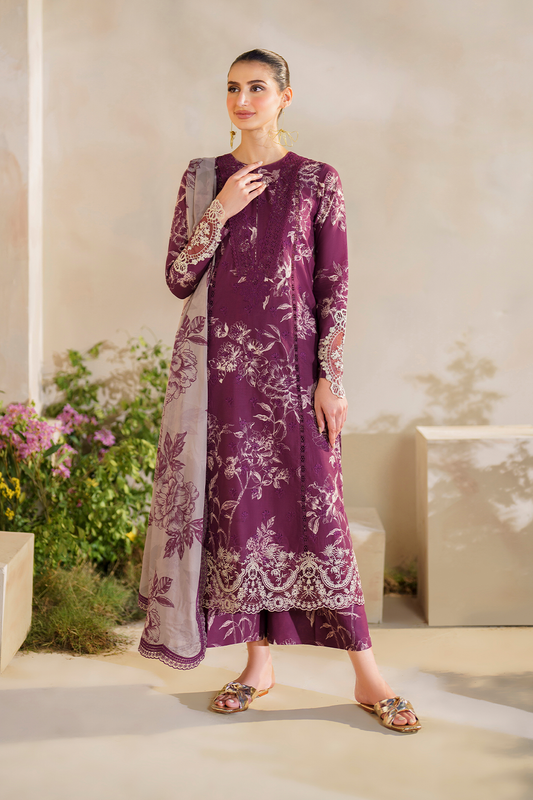 Iznik | Festive lawn 24 | SFL-04 - Designer Dress with Intricate embroidery and embellishments. Shop elegent wedding dress at Maria Faisal.