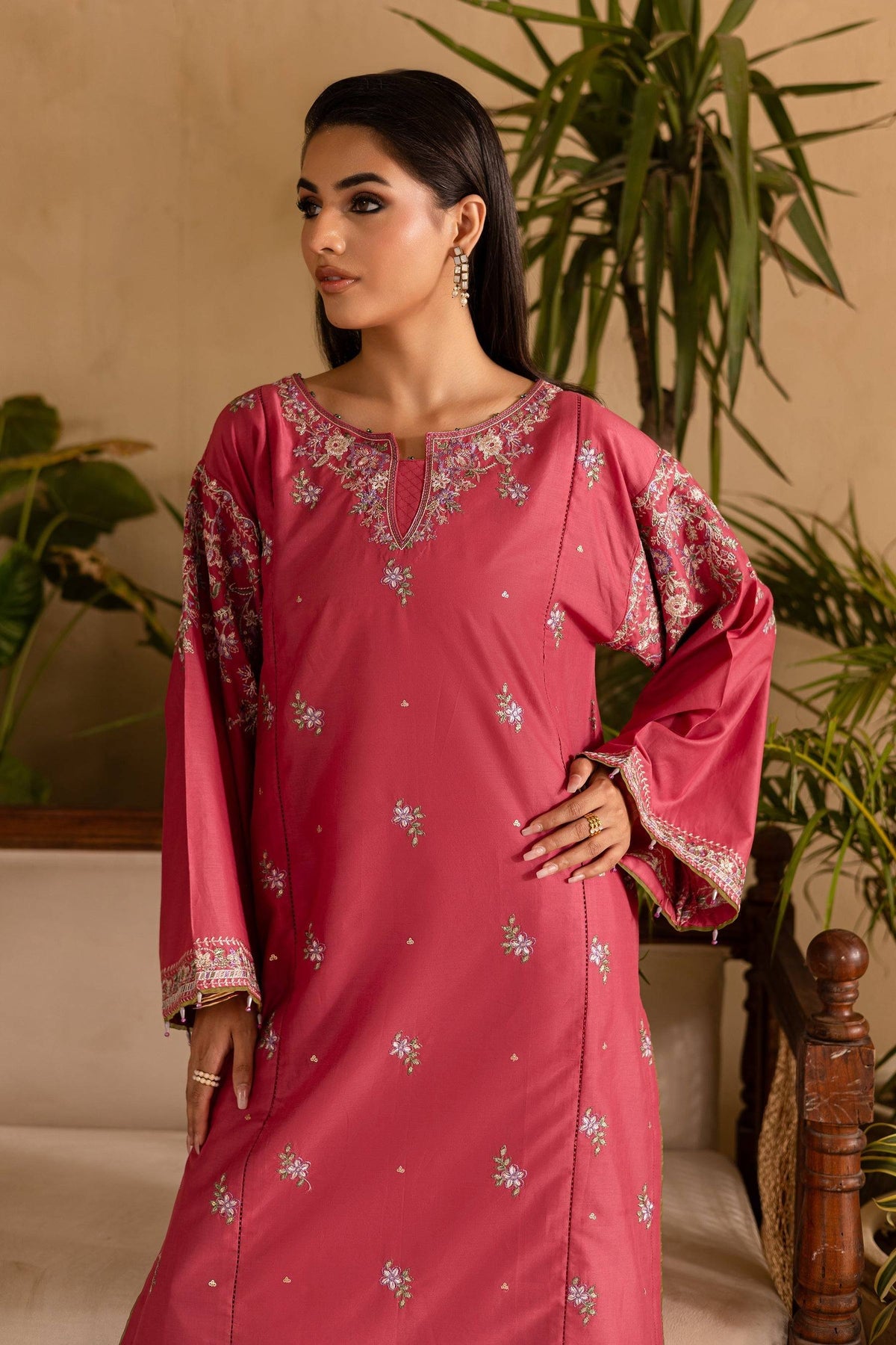 Batik | Nyra Embroidered Summer Solids | Blush by Maria Faisal - Registered Vendor of : Batik - type : Ladies Clothes - 100% original wedding dresses