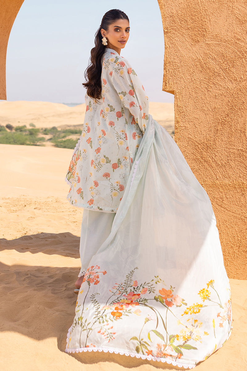 Cross Stitch | Eid Lawn 24 | AQUA GLAZE - Designer Dress with Intricate embroidery and embellishments. Shop elegent wedding dress at Maria Faisal.