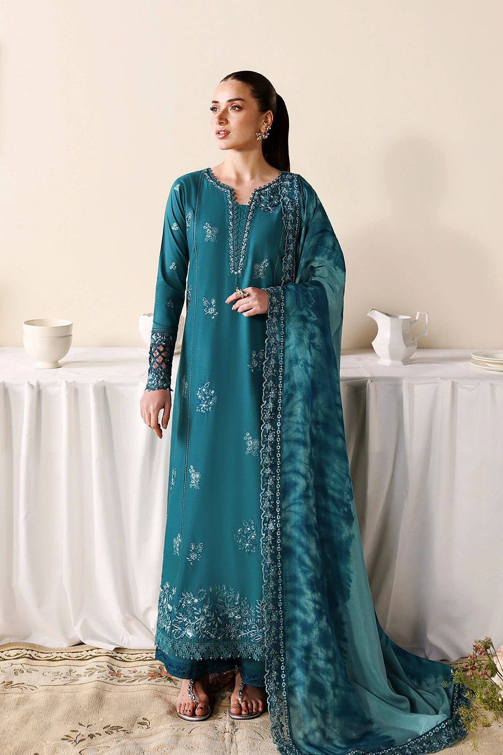 Azure | Luxury Lawn 26 | Sea Breeze - Luxury Dress - available at Maria Faisal in UK and USA.
