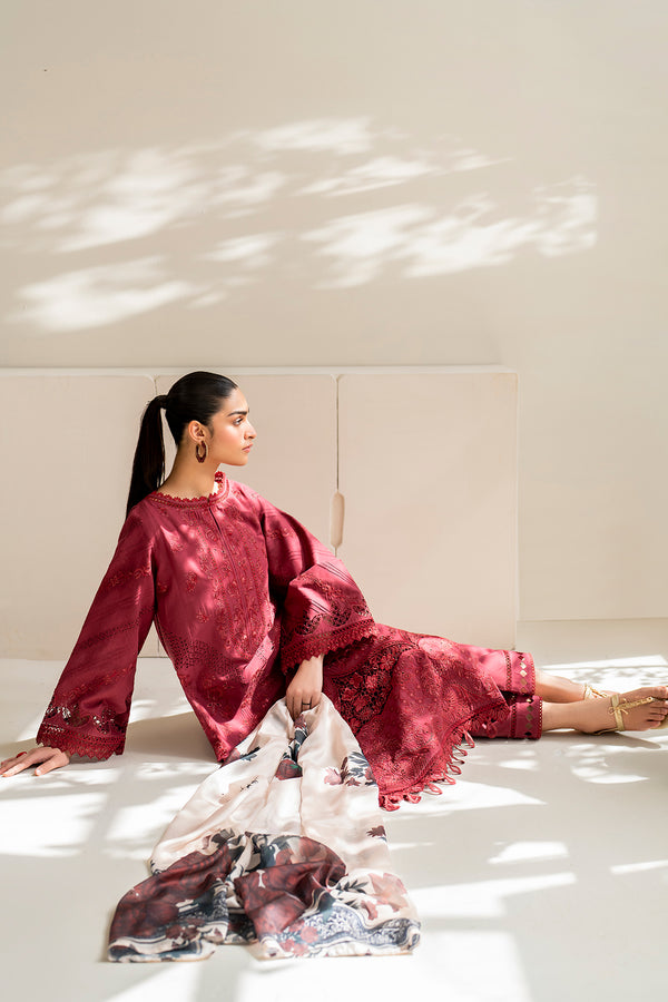 Baroque | Luxury Pret 24 | LAWN UF-676 - Designer Dress with Intricate embroidery and embellishments. Shop elegent wedding dress at Maria Faisal.