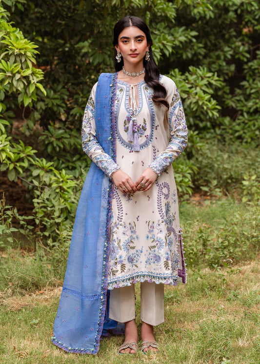 Sadaf Fawad Khan | Lawn 24 | Dalia (B) - Designer Dress with Intricate embroidery and embellishments. Shop elegent wedding dress at Maria Faisal.