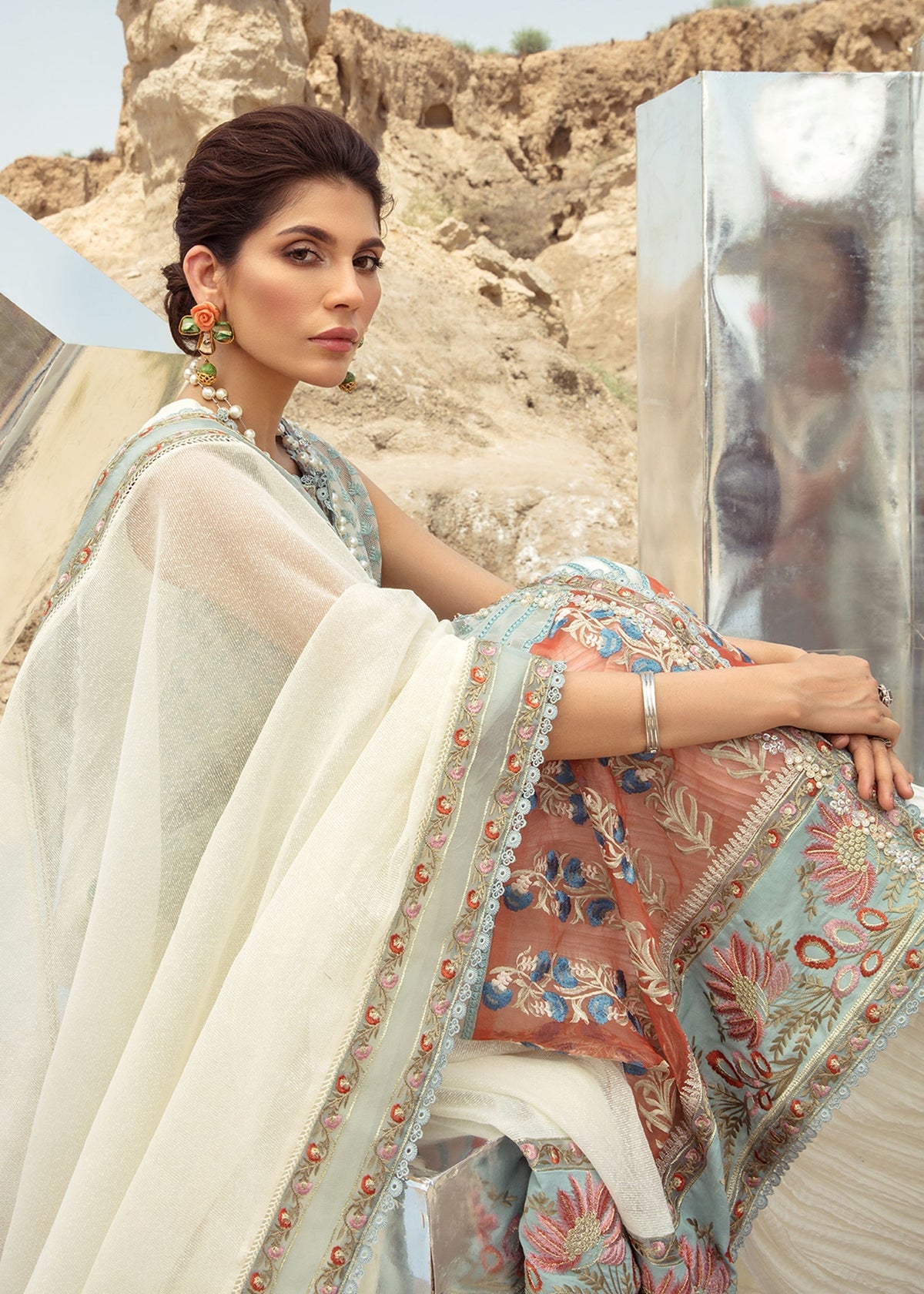 Saira Shakira | Luxury Pret | Rust Angrakha