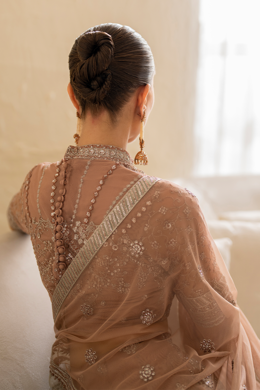 Iznik | Chinnon Chiffon | CC-43 Embroidered Net - Ladies Clothes - Maria Faisal