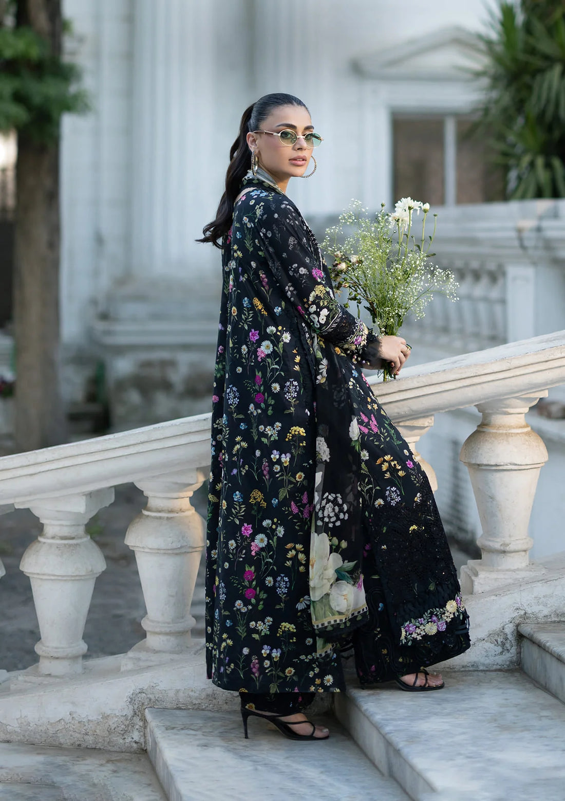 Elaf Premium | Signature Embroidered Lawn with Chiffon Collection 26 | ESG-2B SASHA - Luxury Dress - available at Maria Faisal in UK and USA.