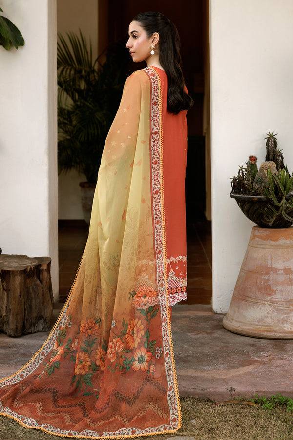 Farasha | Summer Weaves Embroidered Lawn | Orange Petal by Maria Faisal - Registered Vendor of : Farasha - type : Ladies Clothes - 100% original wedding dresses