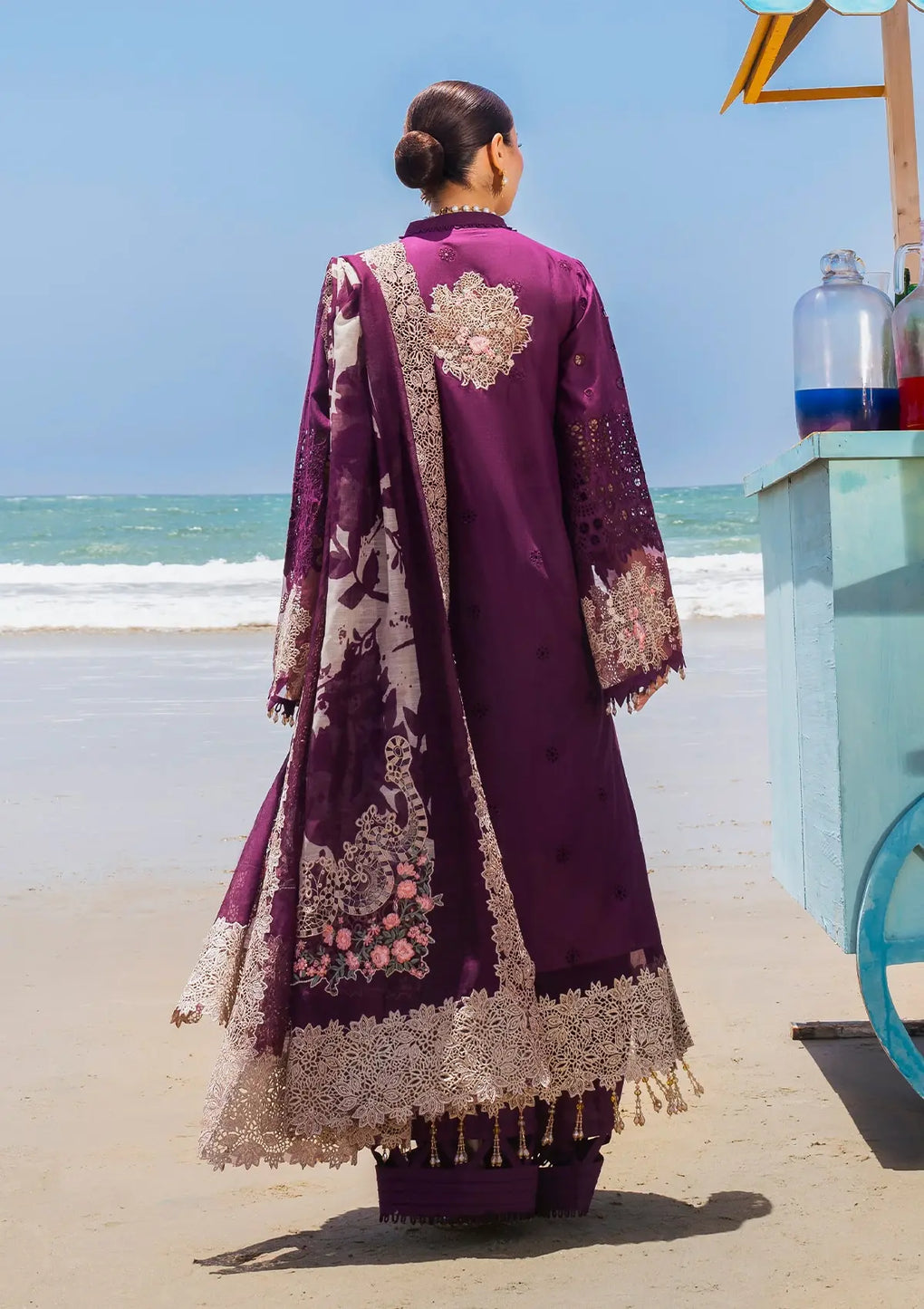 Elaf Premium | Hai Kuch Festive Lawn 24 | EHK-06 Hania - Designer Dress with Intricate embroidery and embellishments. Shop elegent wedding dress at Maria Faisal.