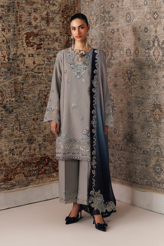 Qalamkar | Q Line Linen 26 | QLW-15 GINA - Luxury Dress - available at Maria Faisal in UK and USA.