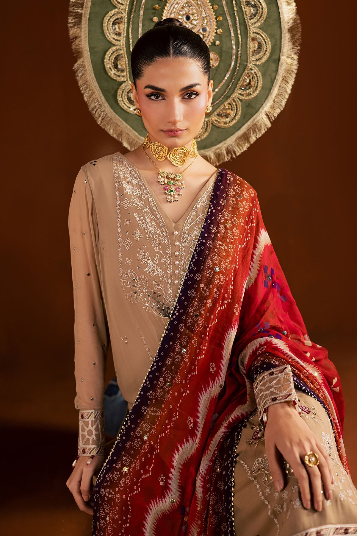 Nureh | Mukeshkari Formals | MK-22 - Formal Dress - available at Maria Faisal in UK and USA.