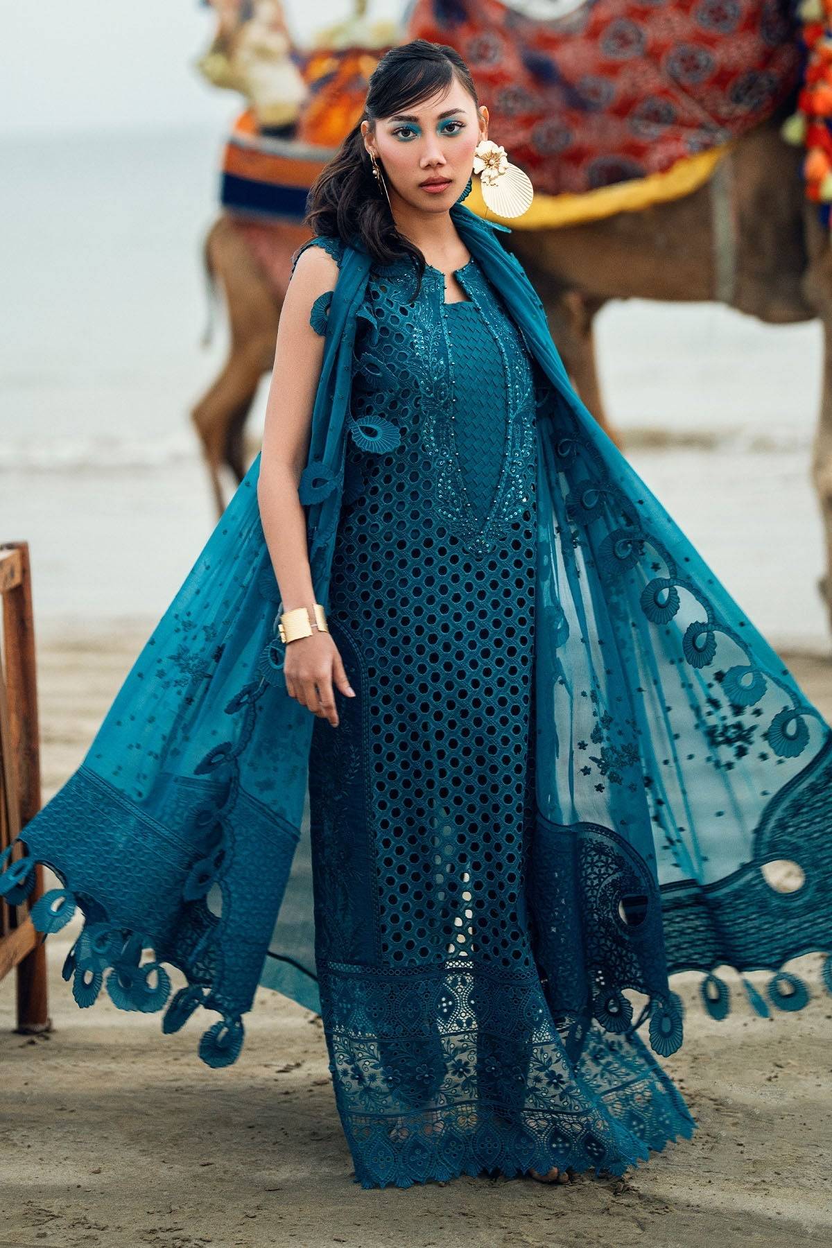 Nureh | Khuwab Luxury Lawn | NE-148 by Maria Faisal - Registered Vendor of : Nureh - type : Ladies Clothes - 100% original wedding dresses