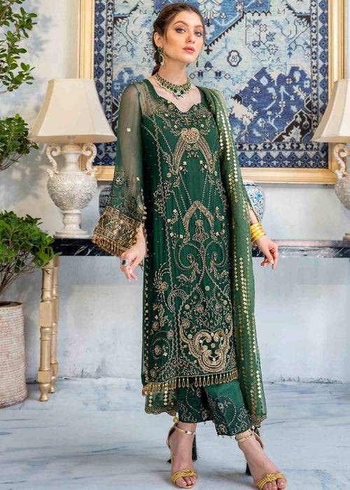 Meeral | Wedding Formals | ML-04-BOTTLE GREEN by Maria Faisal - Registered Vendor of : Meeral - type : Ladies Clothes - 100% original wedding dresses