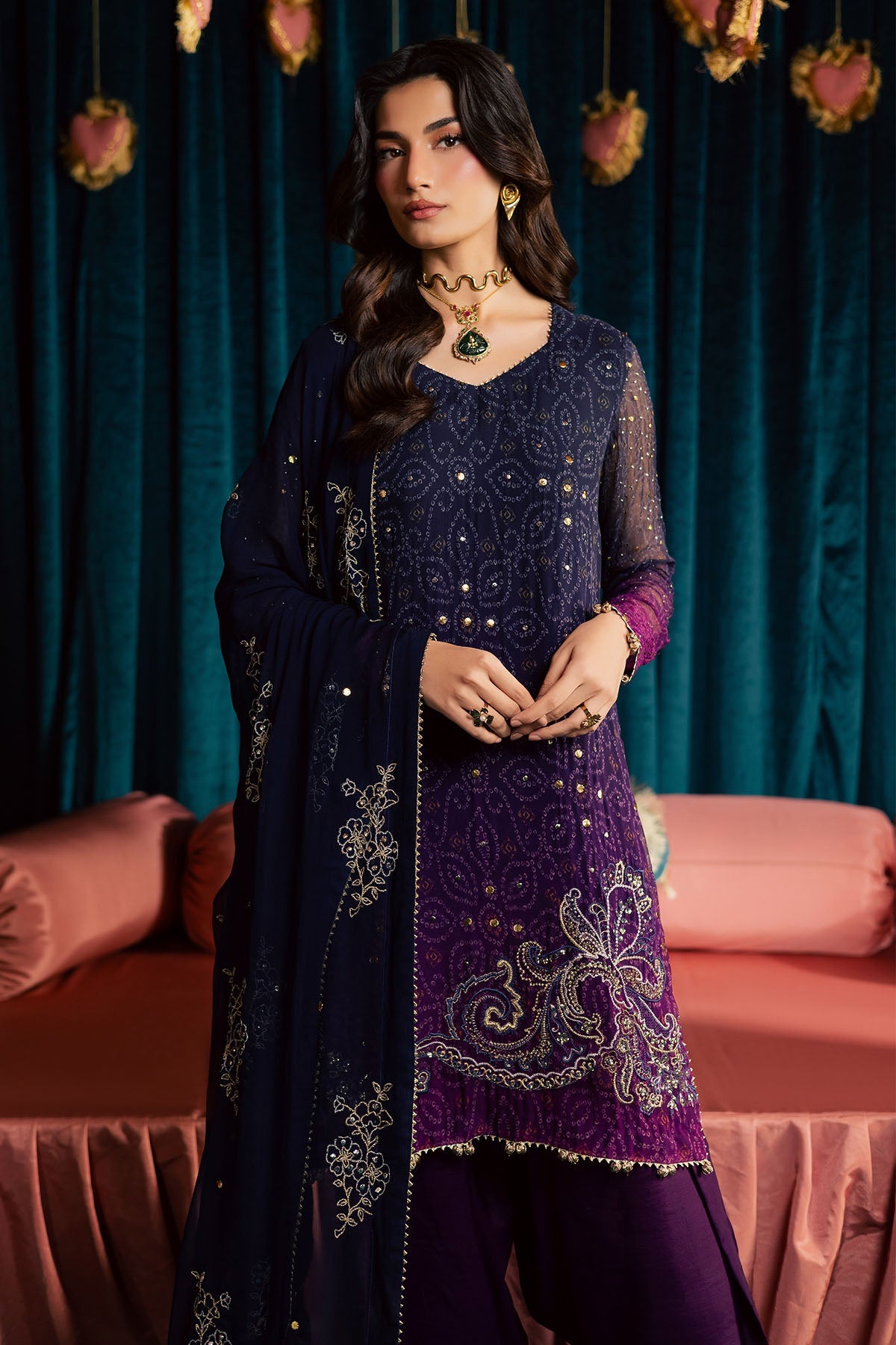 Nureh | Mukeshkari Formals | MK-23 - Formal Dress - available at Maria Faisal in UK and USA.