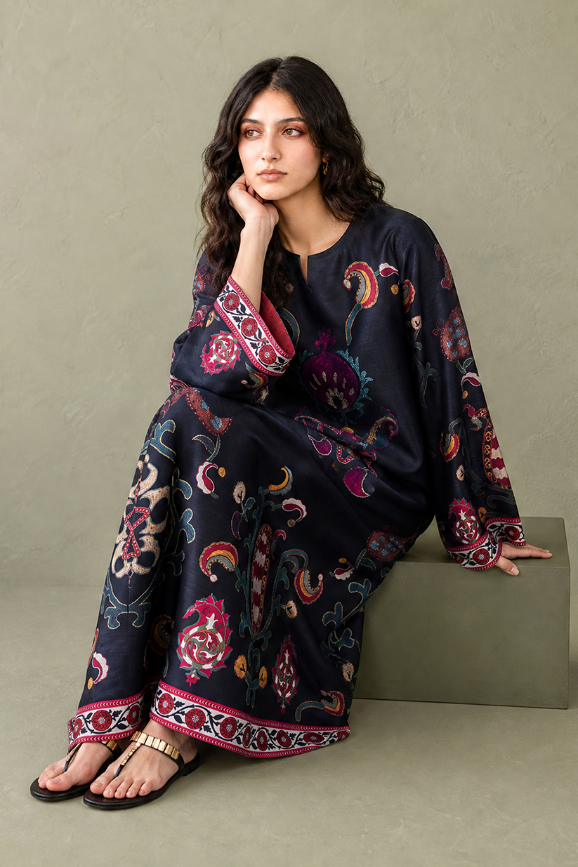 Saad Shaikh | Ease Fall Edit 26 | D-05 Kaftan - Casual Dress - available at Maria Faisal in UK and USA.