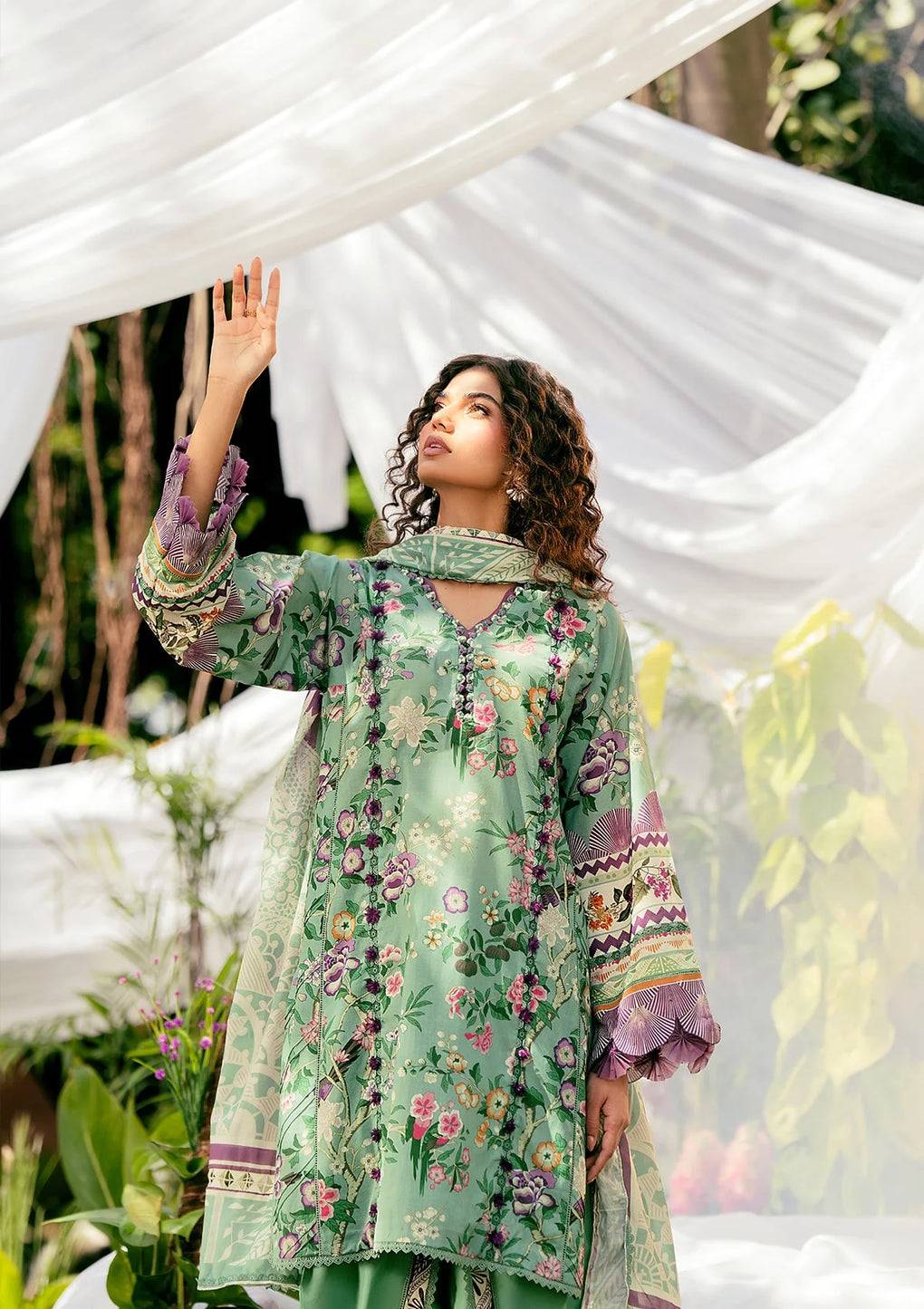 Elaf Premium | Prints 25 | EPS-8A MINTED DREAM by Maria Faisal - Registered Vendor of : Elaf Premium - type : Ladies Clothes - 100% original wedding dresses