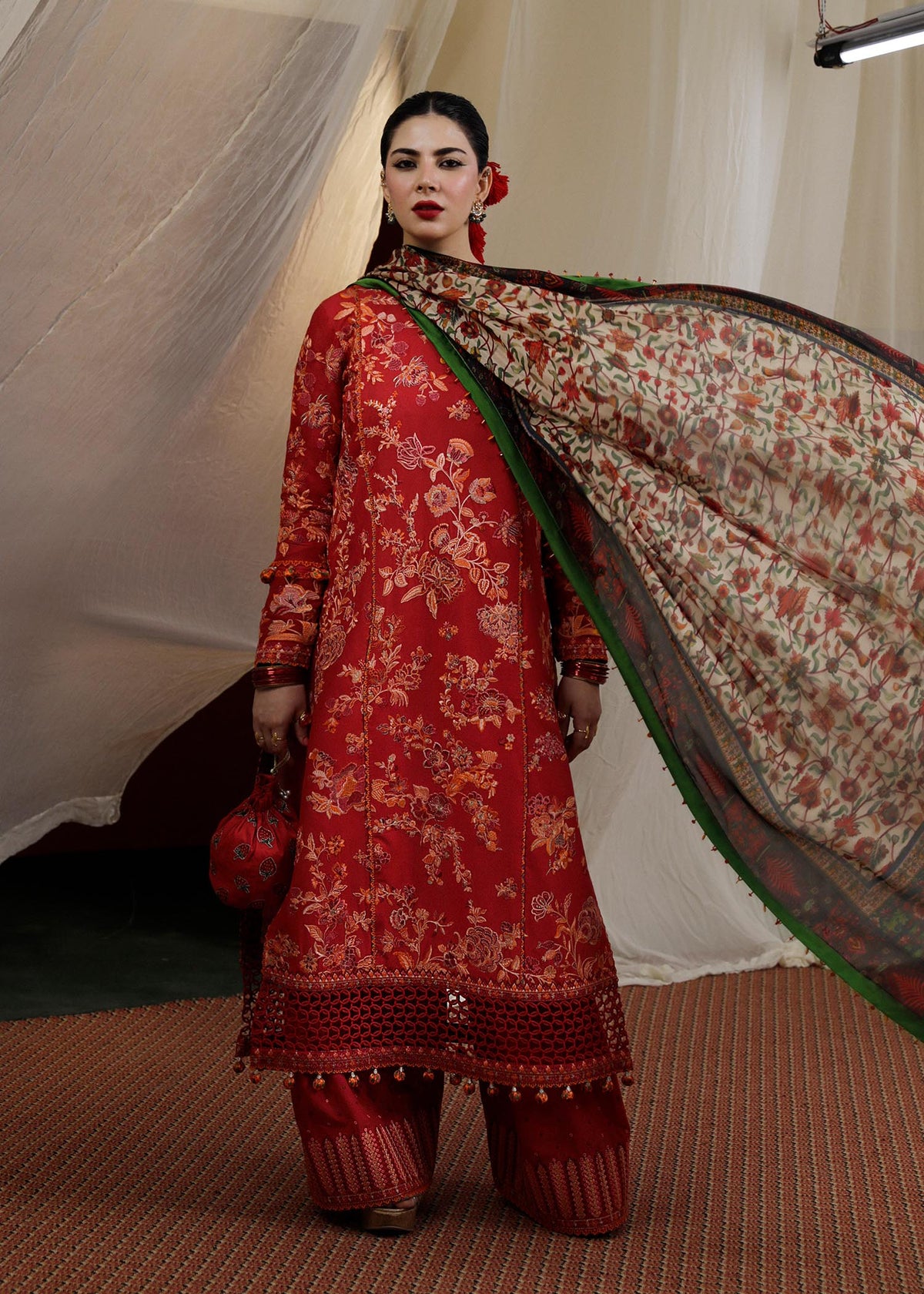 Hussain Rehar | Lawn SS 2023 | Berry - Ladies Clothes - Maria Faisal