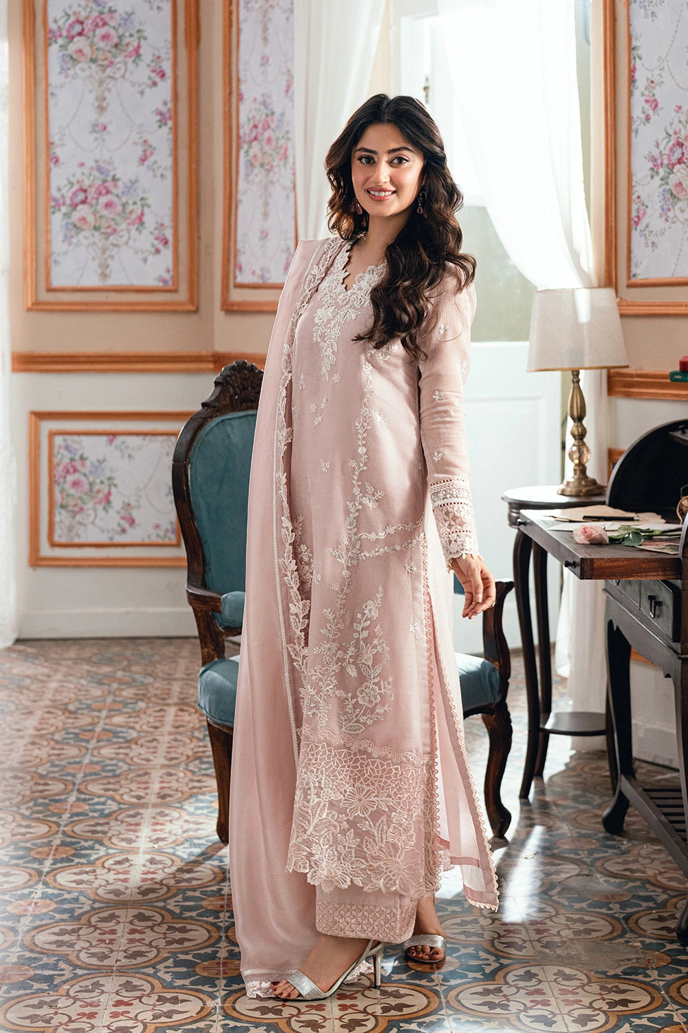 Azure | Eid Drop | Rosebud - Formal Dress - available at Maria Faisal in UK and USA.