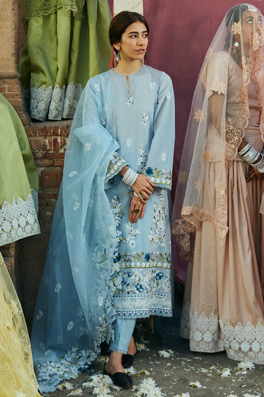 Cross Stitch | Premium Lawn 24 | CERULEAN ORNATE - Ladies Clothes - Maria Faisal