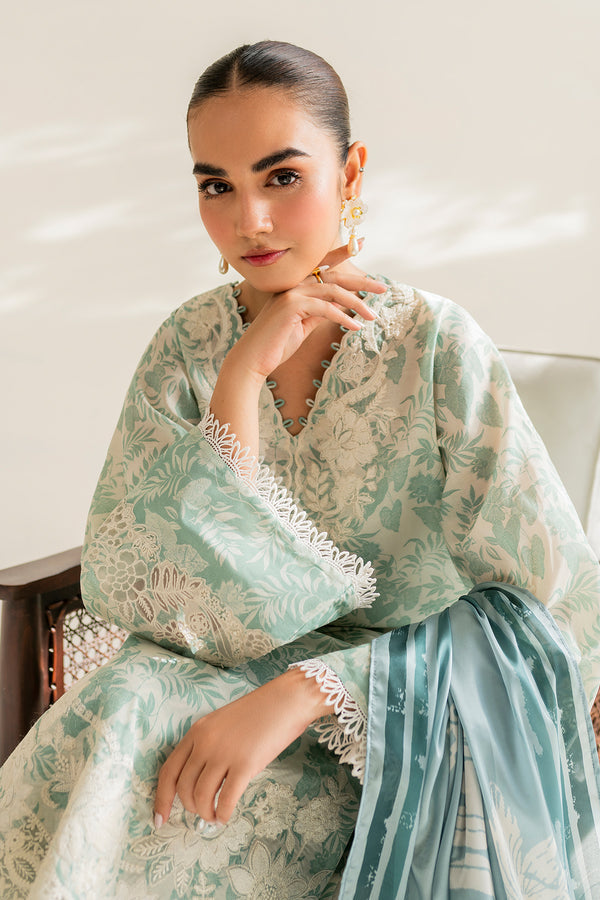 Baroque | Luxury Pret 24 | LAWN UF-677 - Designer Dress with Intricate embroidery and embellishments. Shop elegent wedding dress at Maria Faisal.
