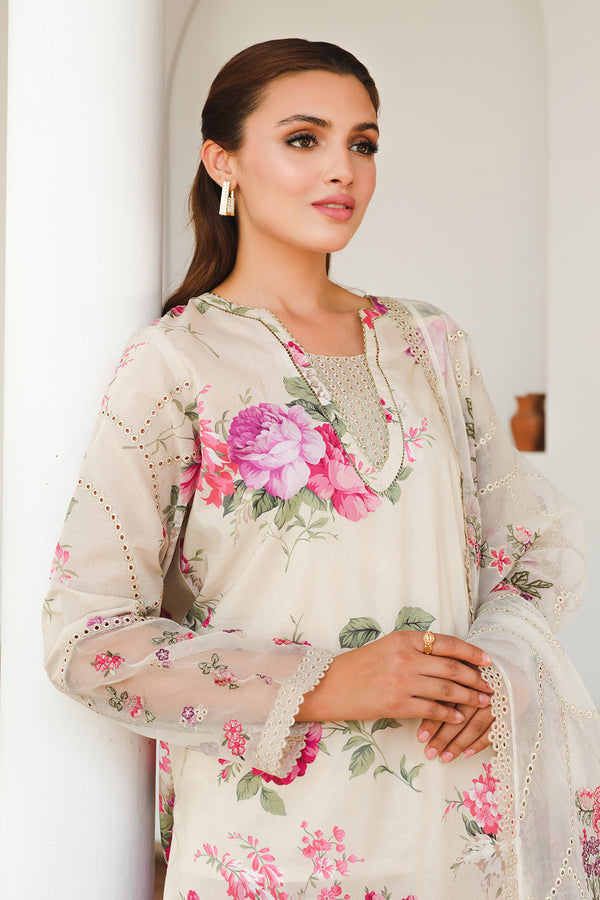 Baroque | Luxury Pret 24 | LAWN UF-652 - Designer Dress with Intricate embroidery and embellishments. Shop elegent wedding dress at Maria Faisal.