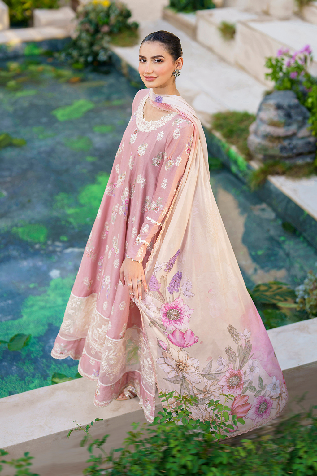 Iznik | Festive lawn 24 | SFL-08 - Designer Dress with Intricate embroidery and embellishments. Shop elegent wedding dress at Maria Faisal.
