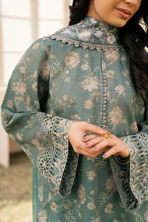 Baroque | Luxury Pret 24 | LAWN UF-599 - Designer Dress with Intricate embroidery and embellishments. Shop elegent wedding dress at Maria Faisal.