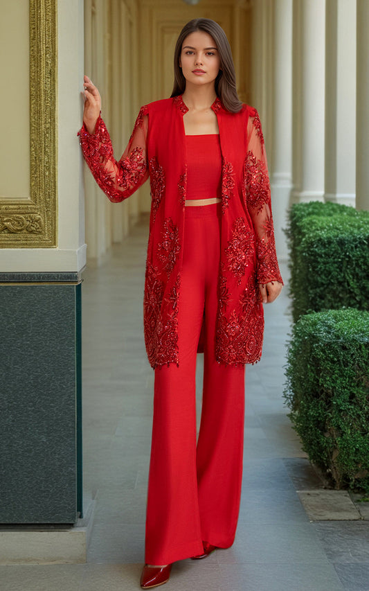 Threads and Motifs | Formal Dresses 25 | NET EMBROIDERED JACKET - Ladies Clothes - Maria Faisal