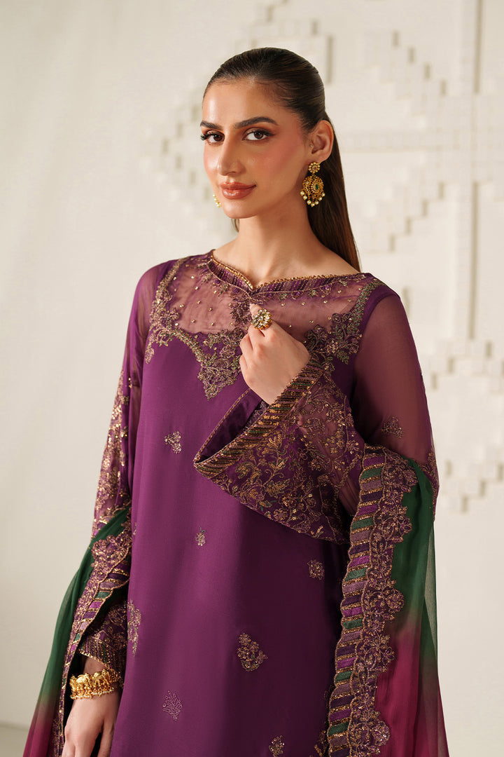 Iznik | Chinon Chiffon | UE-624 - Dress - available at Maria Faisal in UK and USA.