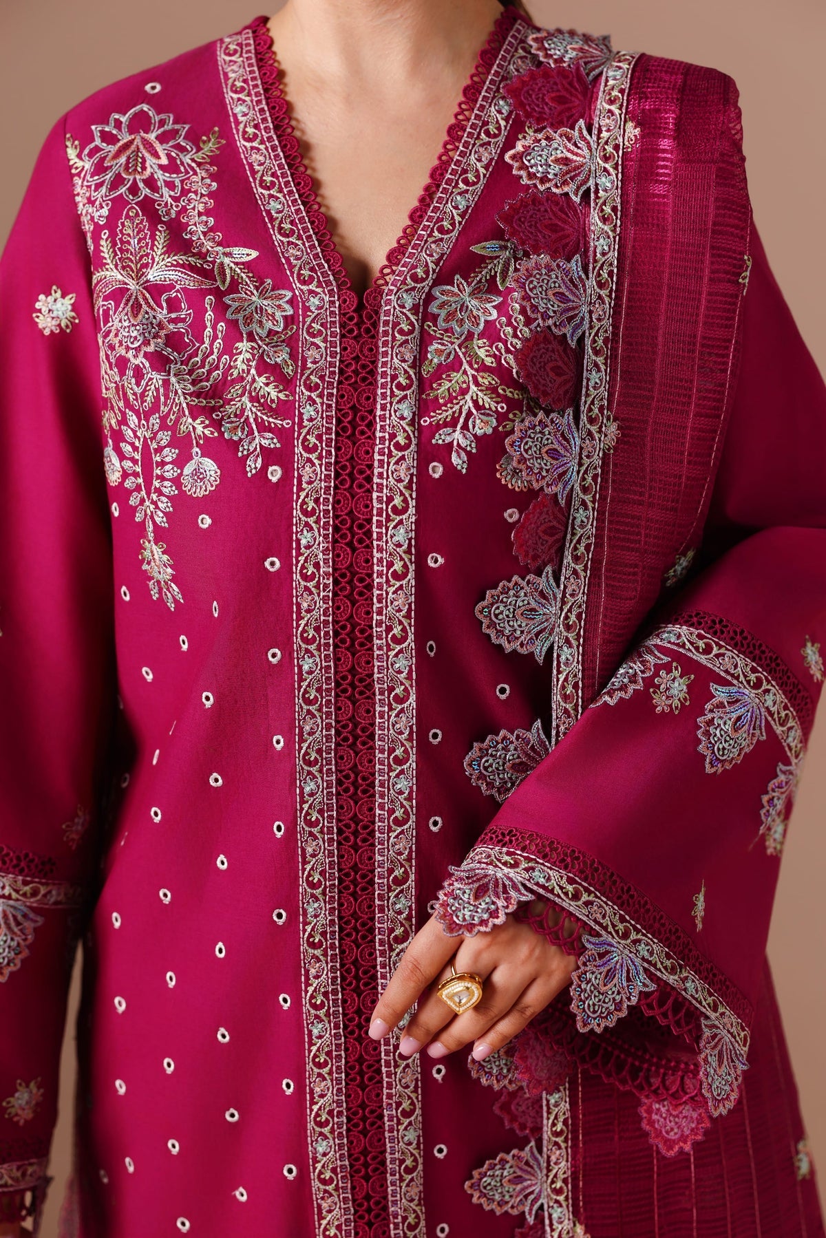 Akbar Aslam | Elan Luxury Lawn 26 | Marjaan - Luxury Dress - available at Maria Faisal in UK and USA.
