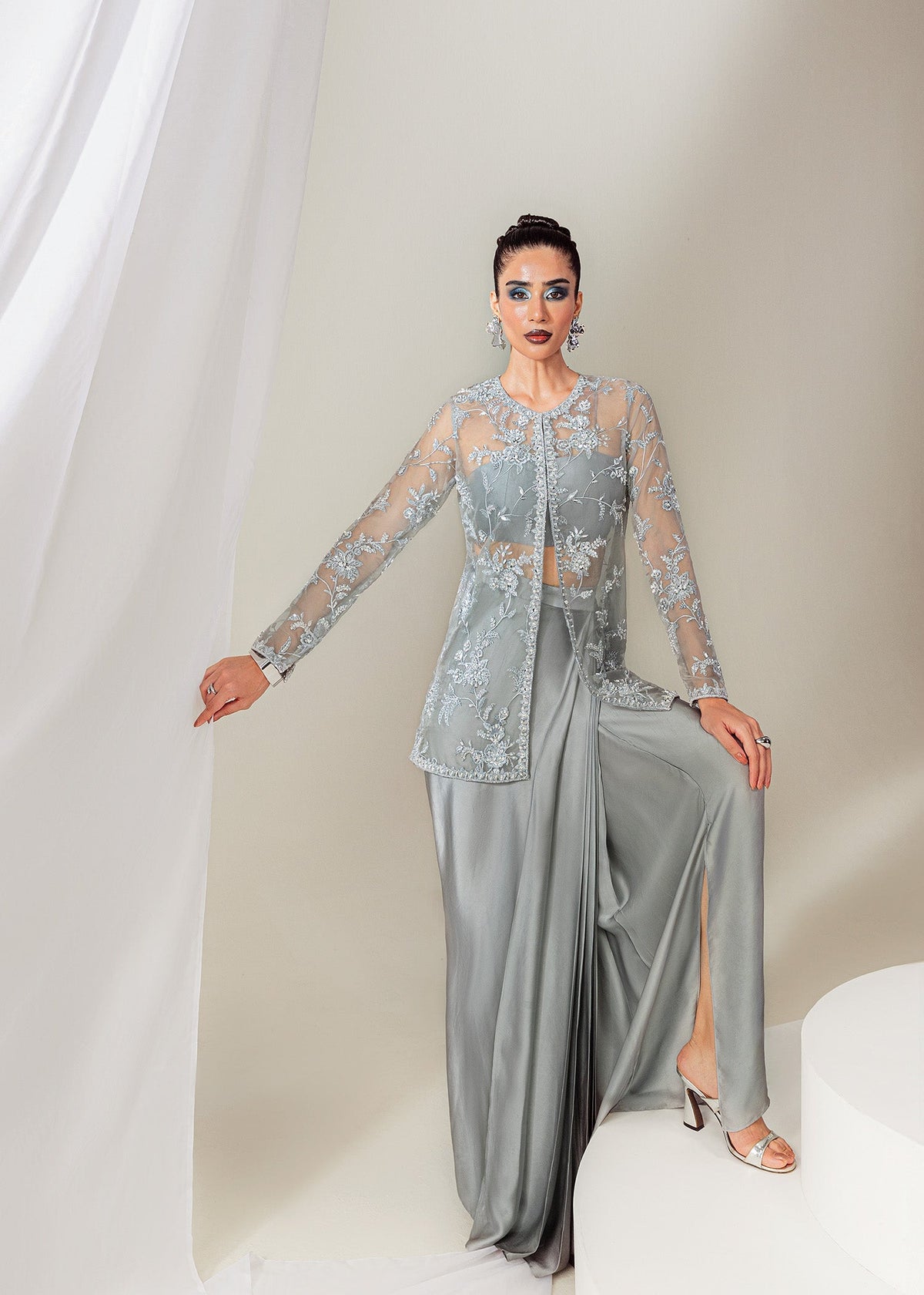 Mahum Asad | The Sirens | Moonlit - Formal Dress - available at Maria Faisal in UK and USA.