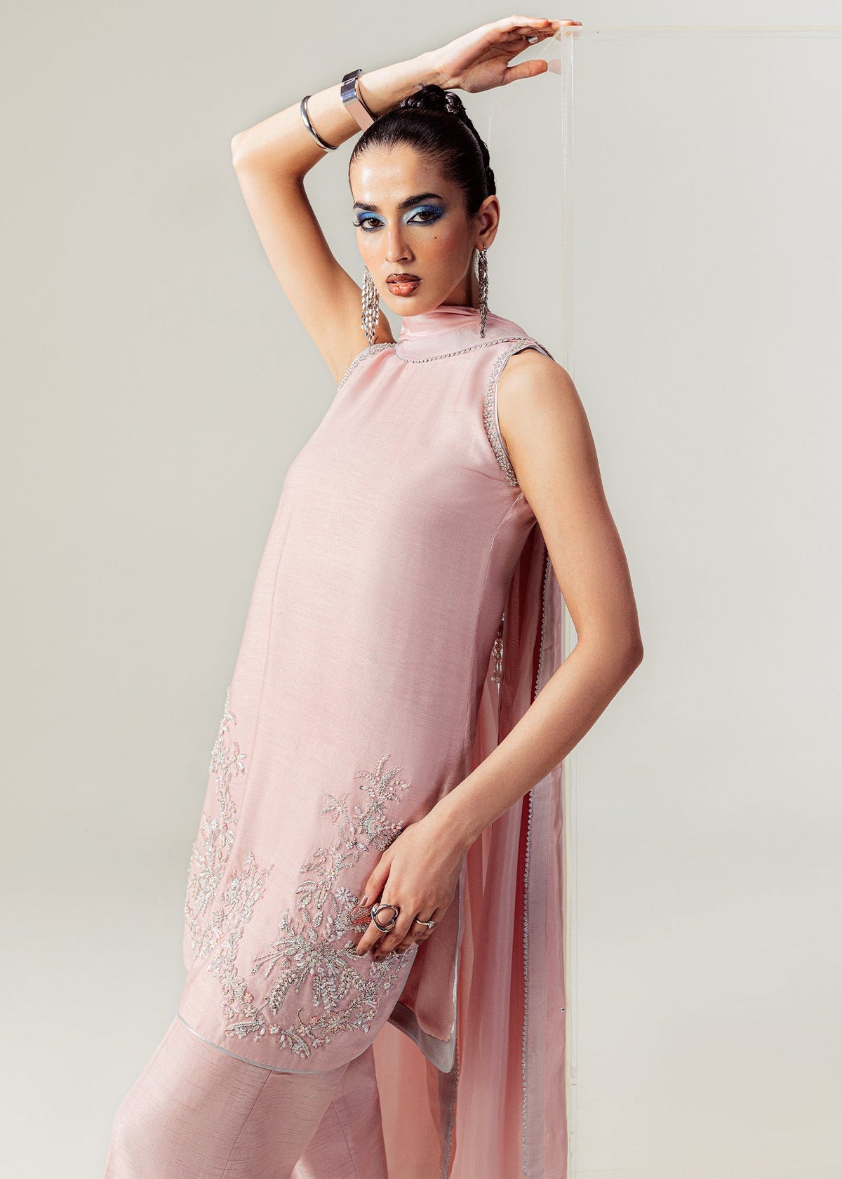 Mahum Asad | The Sirens | Blushed Halo - Formal Dress - available at Maria Faisal in UK and USA.