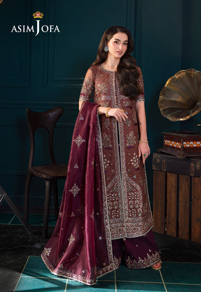 Asim Jofa | Lumiere Formals | AJLFC-08 EMBROIDERED JAVERIA NET - Formal Dress - available at Maria Faisal in UK and USA.