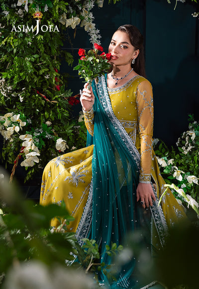 Asim Jofa | Lumiere Formals | AJLFC-10 EMBROIDERED NET - Formal Dress - available at Maria Faisal in UK and USA.