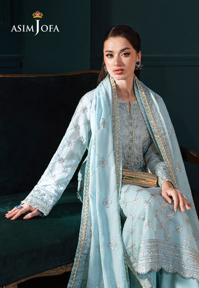 Asim Jofa | Lumiere Formals | AJLFC-01 EMBROIDERED PAPER COTTON - Formal Dress - available at Maria Faisal in UK and USA.