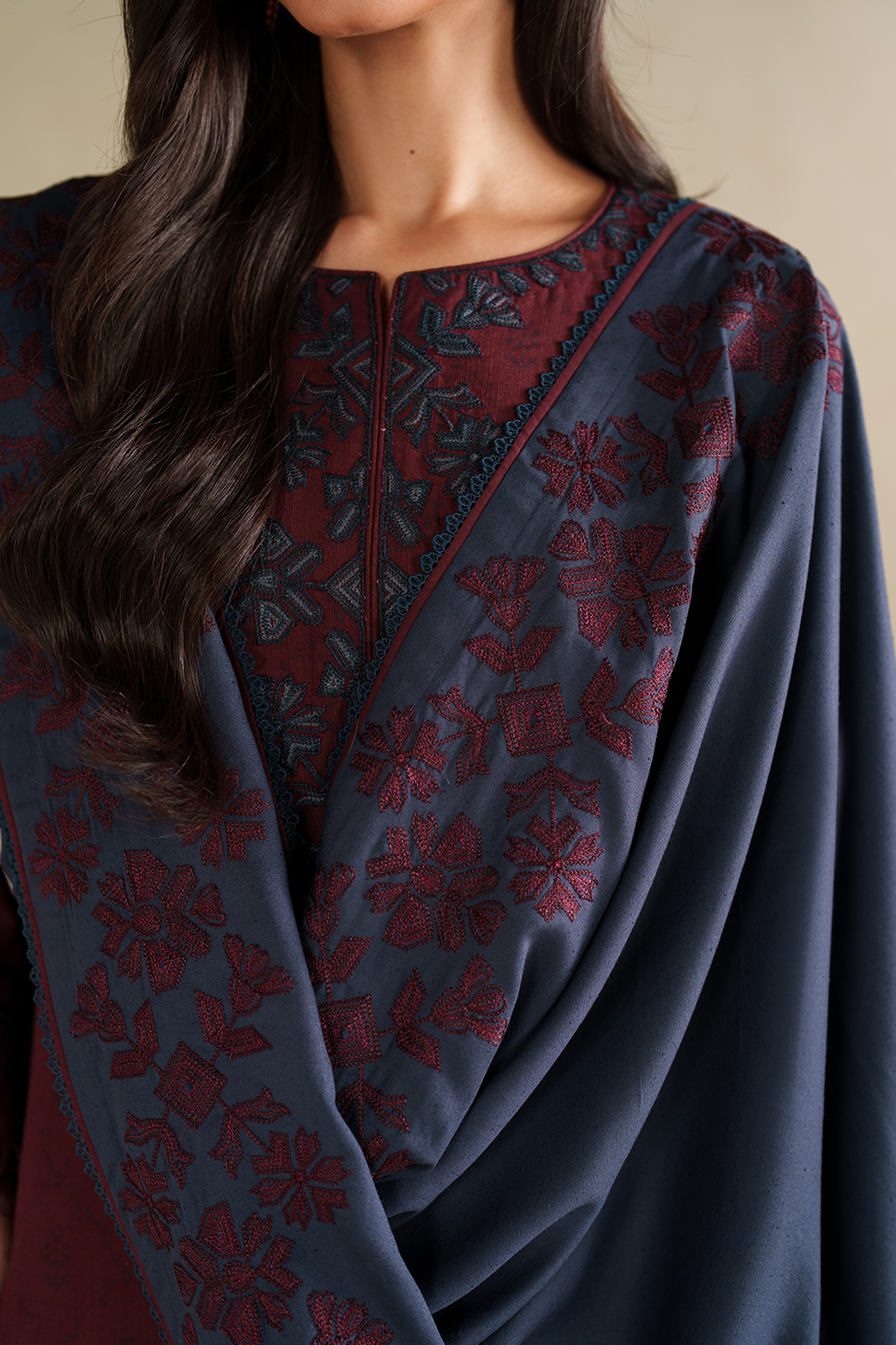 Iznik | Winter Chapter 25 | UE-592 Printed Khaddar - Casual Dress - available at Maria Faisal in UK and USA.