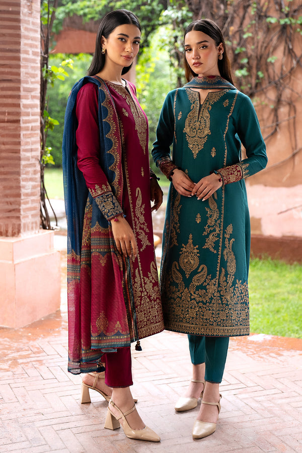Jazmin | Winter Edition 24 | KHADDAR UW-0069 - Designer Dress with Intricate embroidery and embellishments. Shop elegent wedding dress at Maria Faisal.