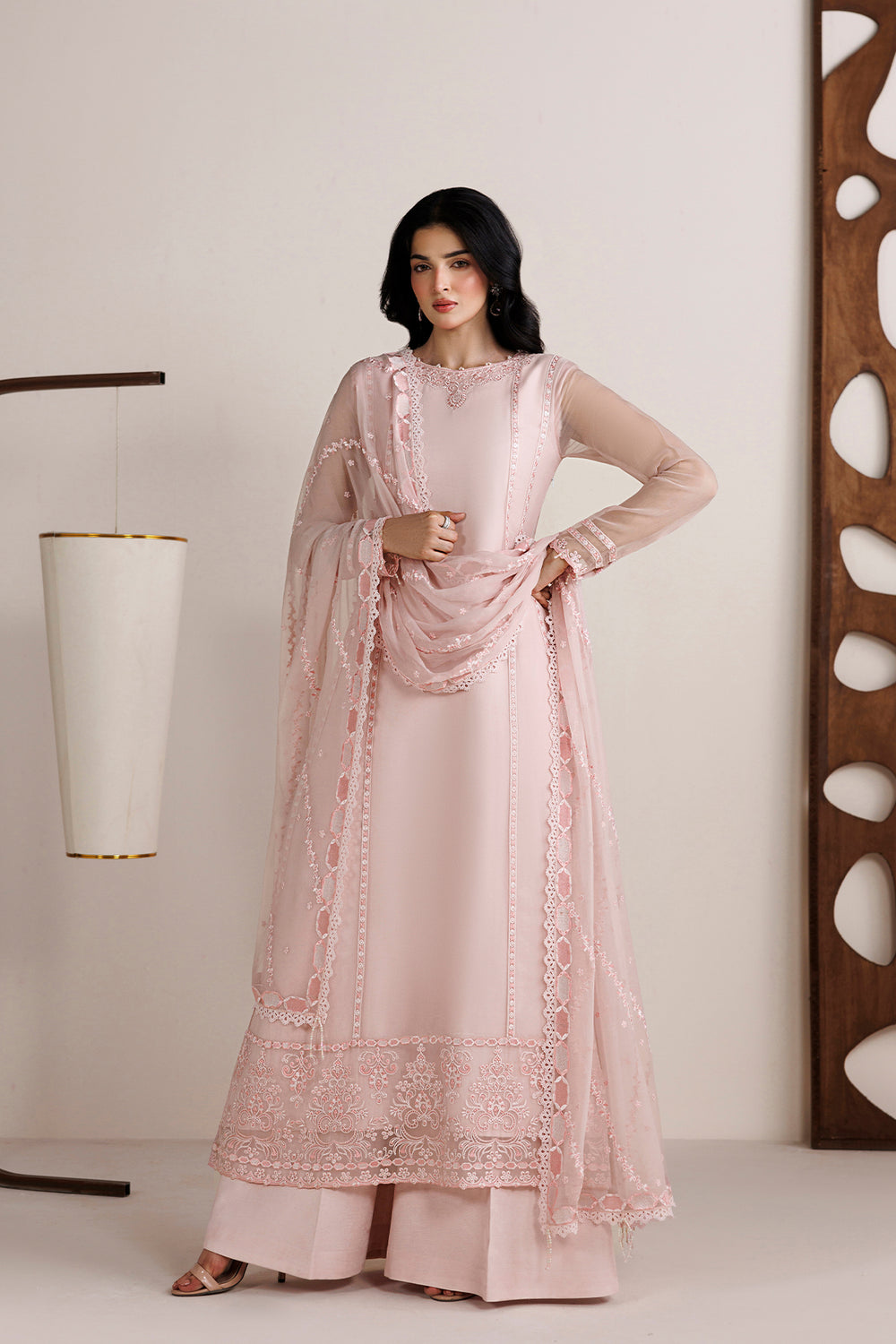 Farasha | Chiffon Essentials 26 | Blush Lily - Formal Dress - available at Maria Faisal in UK and USA.