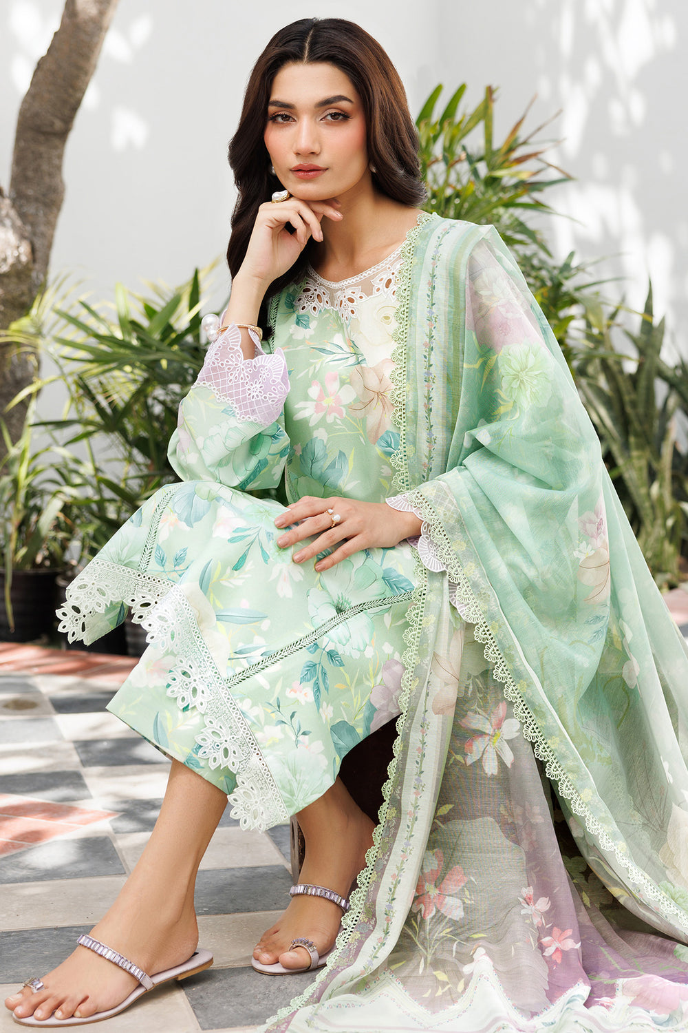 Farasha | Printed Essentials | Silken Sage