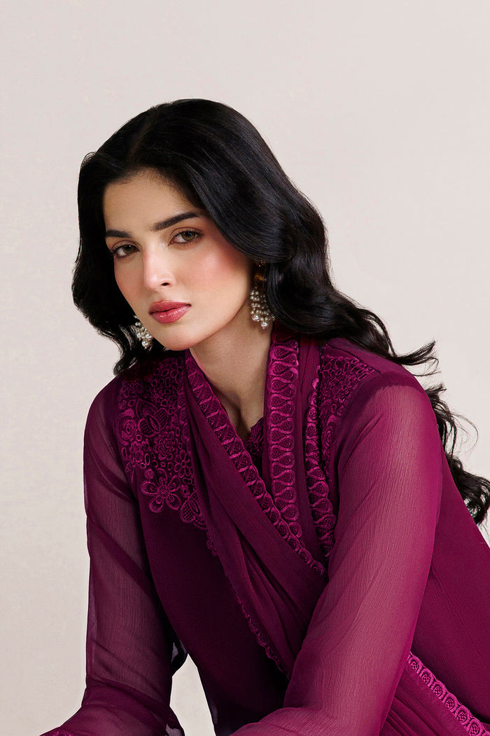 Farasha | Chiffon Essentials 26 | Rouge Divine - Formal Dress - available at Maria Faisal in UK and USA.