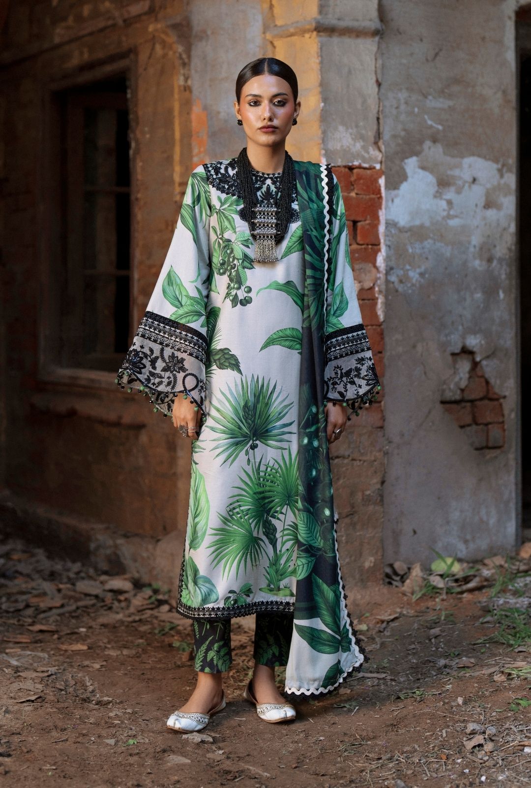 AJR Couture | Sard Sham | Gulbahar - Casual Dress - available at Maria Faisal in UK and USA.