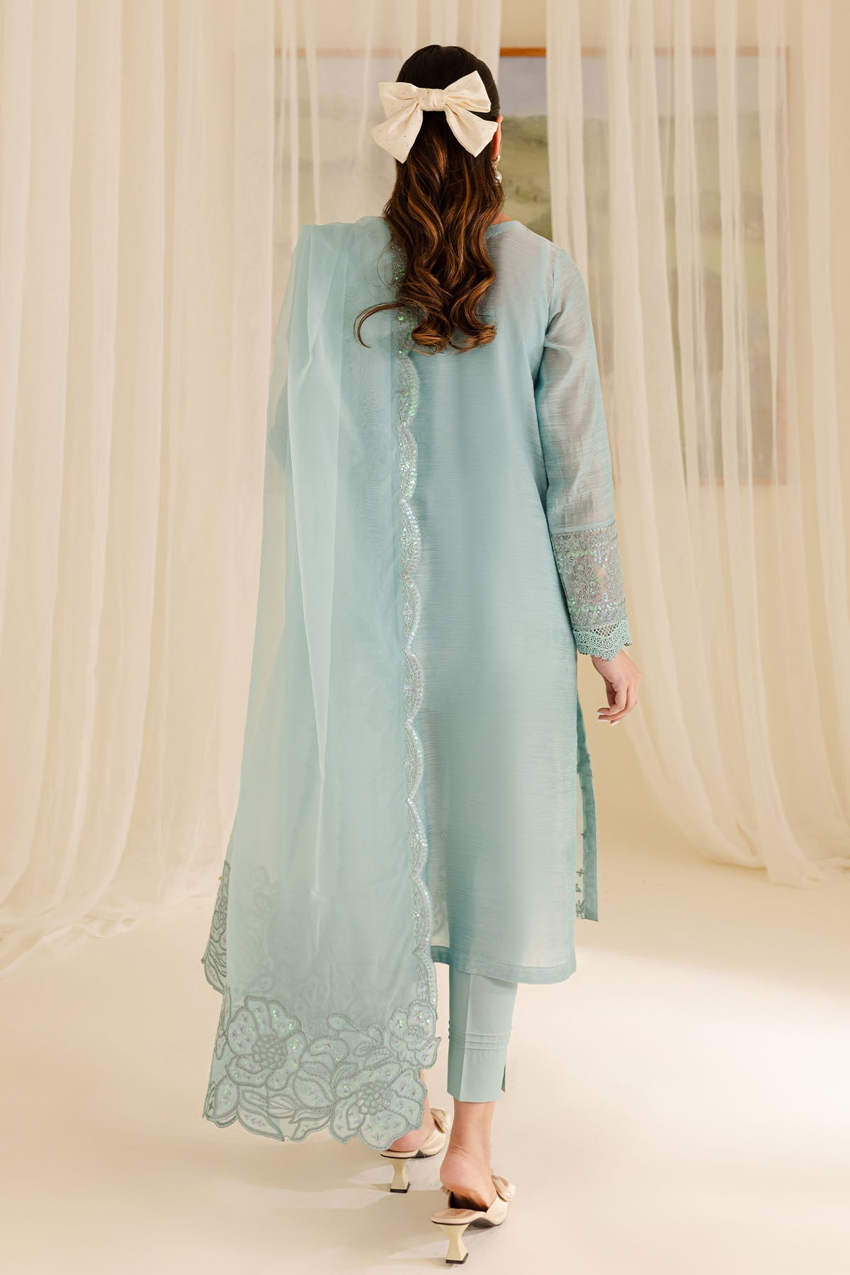 Nureh | Shades of Summer | NP-598 - Luxury Dress - available at Maria Faisal in UK and USA.