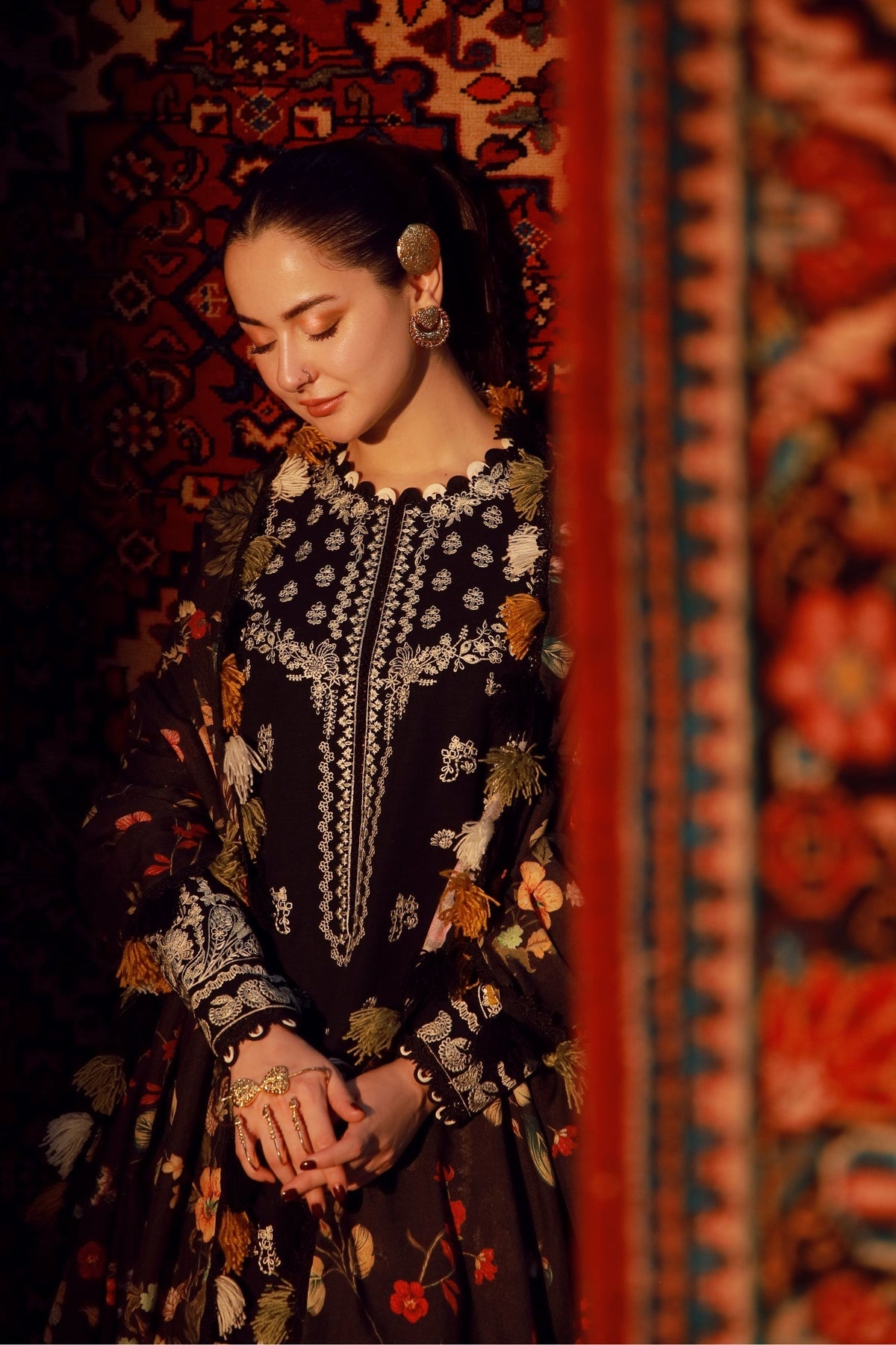 Maryam Hussain | Winter Shawl 25 | Mausam - Formal Dress - available at Maria Faisal in UK and USA.
