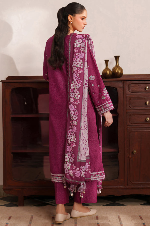 Farasha | Meline Premium Viscose 25 | Berry Blush - Luxury Dress - available at Maria Faisal in UK and USA.